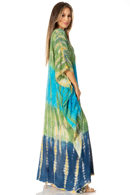 Sakkas Catia Women's Boho-Style Long Maxi Caftan for Lounging and Casual Wear