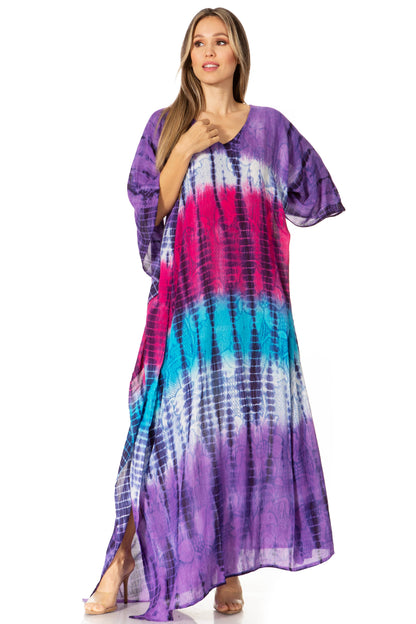 Sakkas Catia Women's Boho-Style Long Maxi Caftan for Lounging and Casual Wear