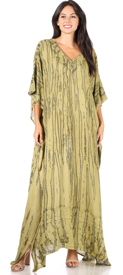 Sakkas Catia Women's Boho-Style Long Maxi Caftan for Lounging and Casual Wear