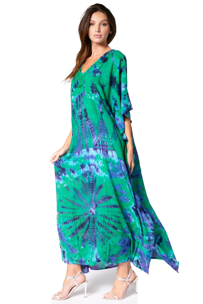 Sakkas Catia Women's Boho-Style Long Maxi Caftan for Lounging and Casual Wear