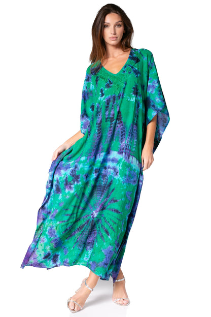 Sakkas Catia Women's Boho-Style Long Maxi Caftan for Lounging and Casual Wear