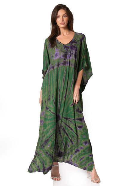 Sakkas Catia Women's Boho-Style Long Maxi Caftan for Lounging and Casual Wear