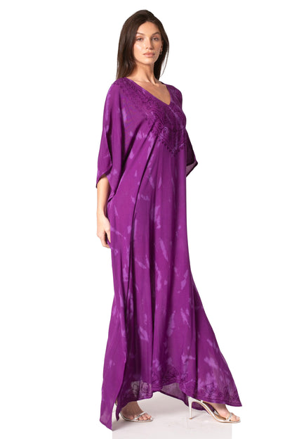 Sakkas Catia Women's Boho-Style Long Maxi Caftan for Lounging and Casual Wear