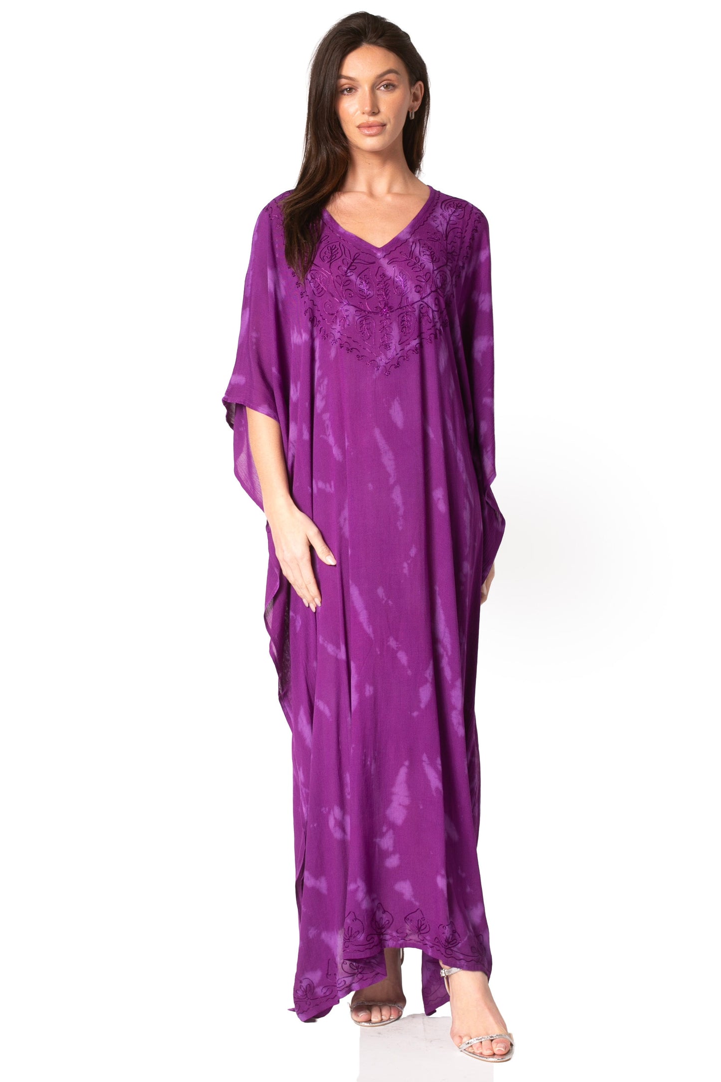 Sakkas Catia Women's Boho-Style Long Maxi Caftan for Lounging and Casual Wear