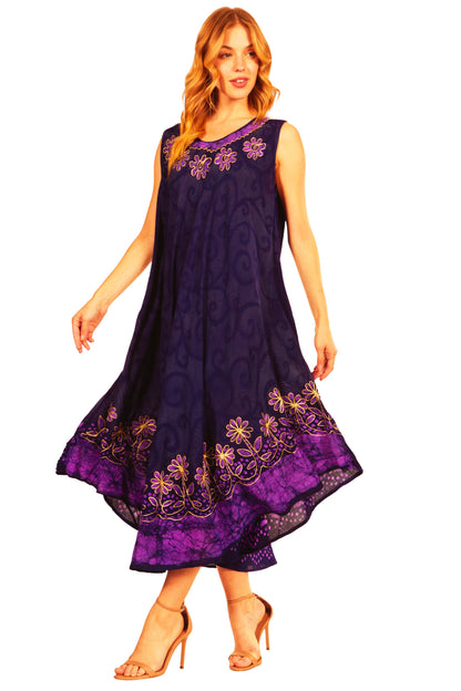 Sakkas Starlight Second Tie Dye Caftan Dress: Women's Beach Cover Up