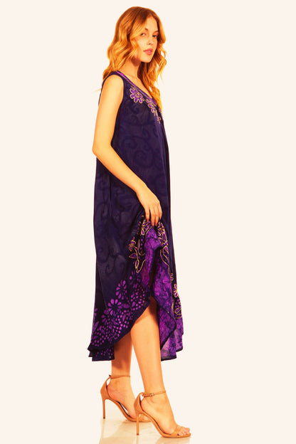 Sakkas Starlight Second Tie Dye Caftan Dress: Women's Beach Cover Up