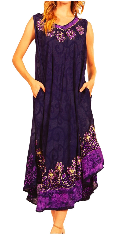Sakkas Starlight Second Tie Dye Caftan Dress: Women's Beach Cover Up