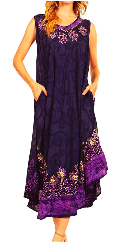 Sakkas Starlight Second Tie Dye Caftan Dress: Women's Beach Cover Up