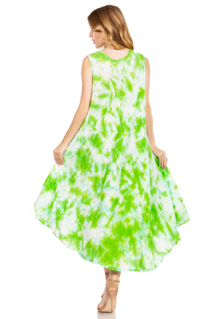 Sakkas Starlight Third Tie Dye Caftan Dress: Women's Beach Cover Up
