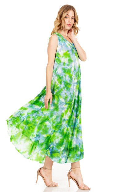 Sakkas Starlight Third Tie Dye Caftan Dress: Women's Beach Cover Up