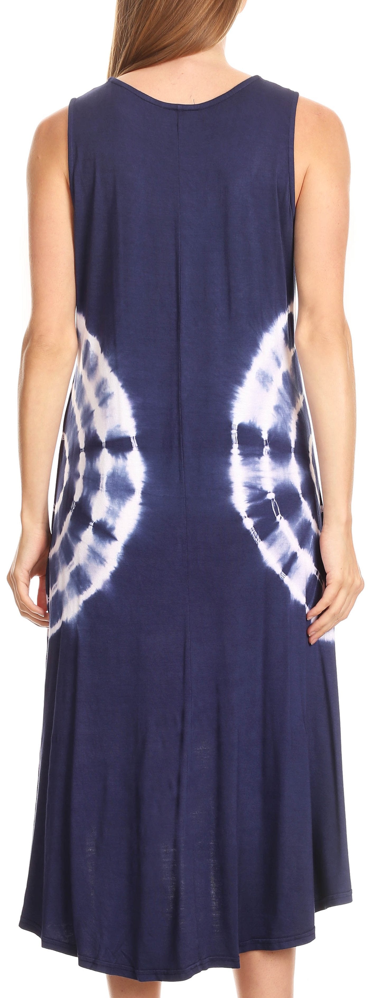Sakkas Havva Knit Tie-dye Sleeveless Hi Low Dress with Scoop Neck