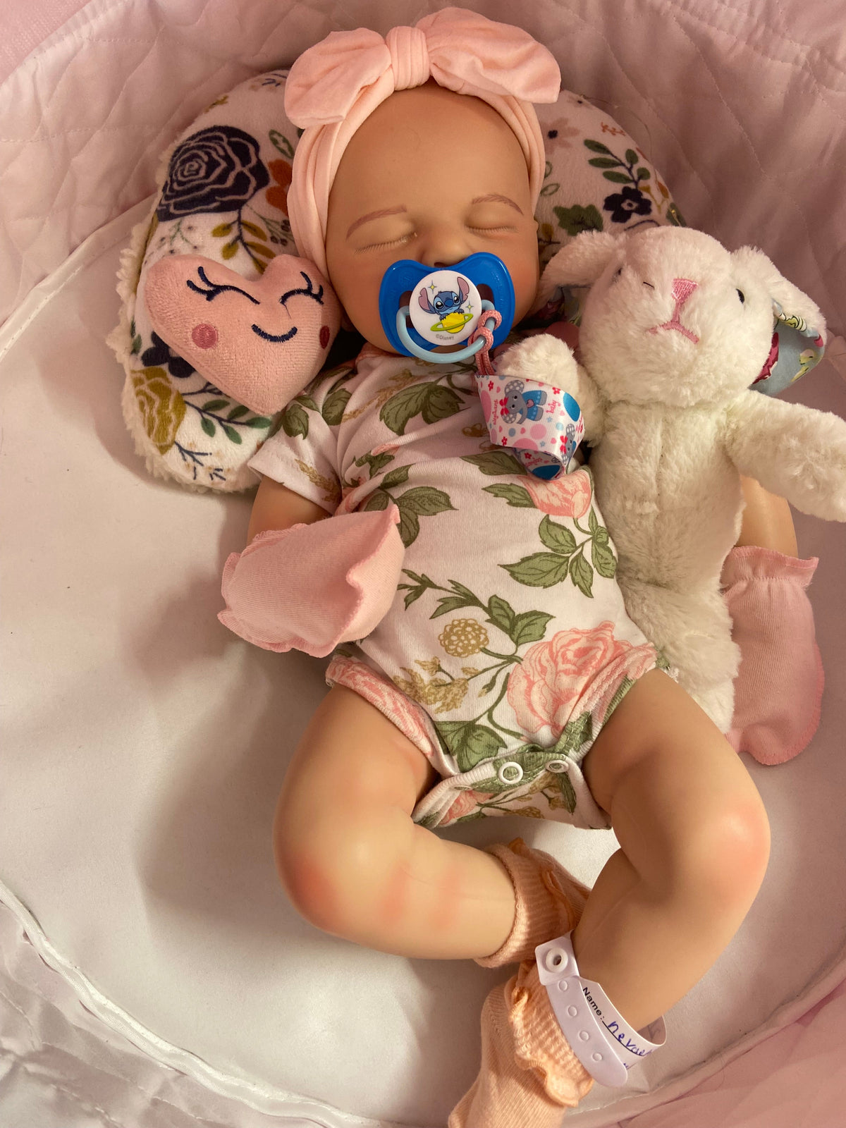 Abigail 19in Full Body Silicone Girl fair Skin Tone newborn approx 6.14lbs  size open mouth