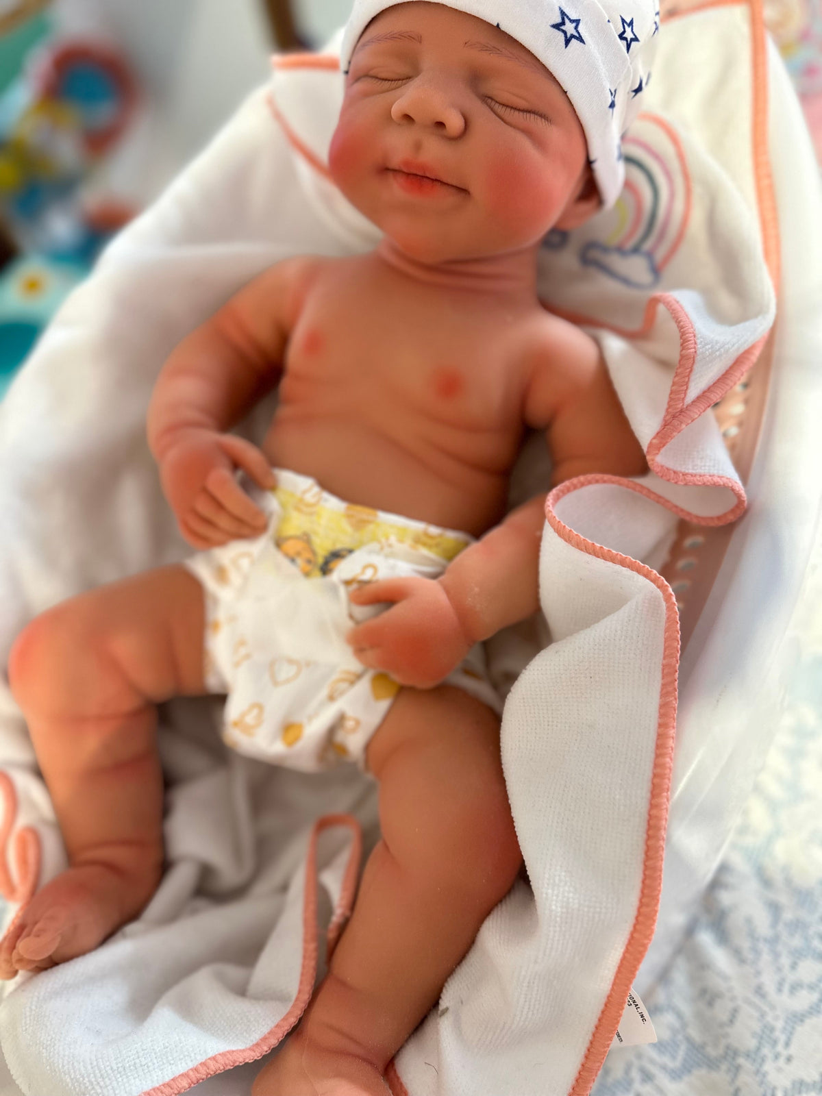 Hendrix 19” reborn baby tan skin Tone Full Silicone newborn  Boy approx 7.3 lbs open mouth. TAT APPROXIMATELY 10 Days