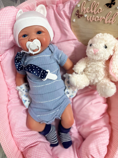Koa 17” Full Body Silicone Boy. No Hair. Open Mouth. Approx 6lbs. Turn around time approx 12 business days
