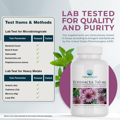 Nature's Lab Echinacea 760 mg - 100 Capsules