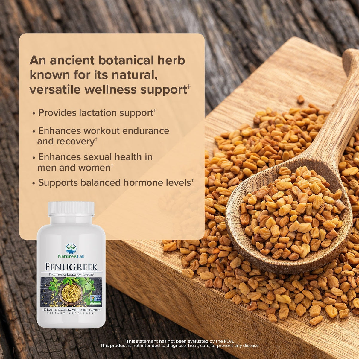 Nature's Lab Fenugreek 610 mg - 120 Capsules