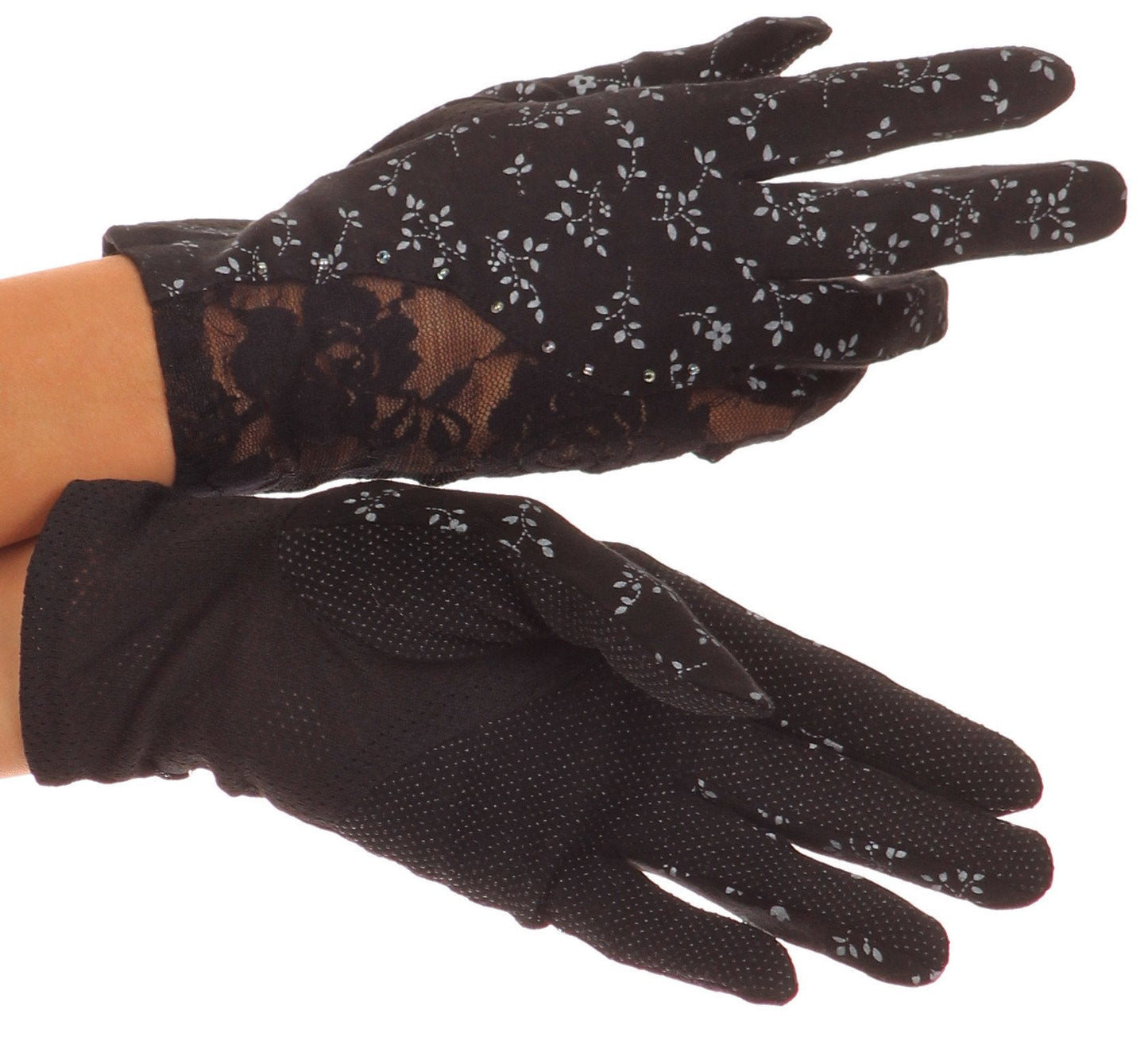 Sakkas Annie wrist length antique look femminine assorted stretch glove with lace