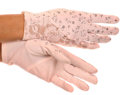 Sakkas Annie wrist length antique look femminine assorted stretch glove with lace