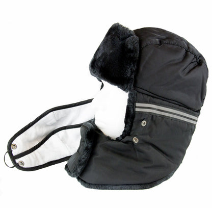 Sakkas Dab Unisex Faux Fur Ushanka Trapper Hat Chin Strap Removable Mask Russian Aviator Trooper Winter Hat for Men & Women