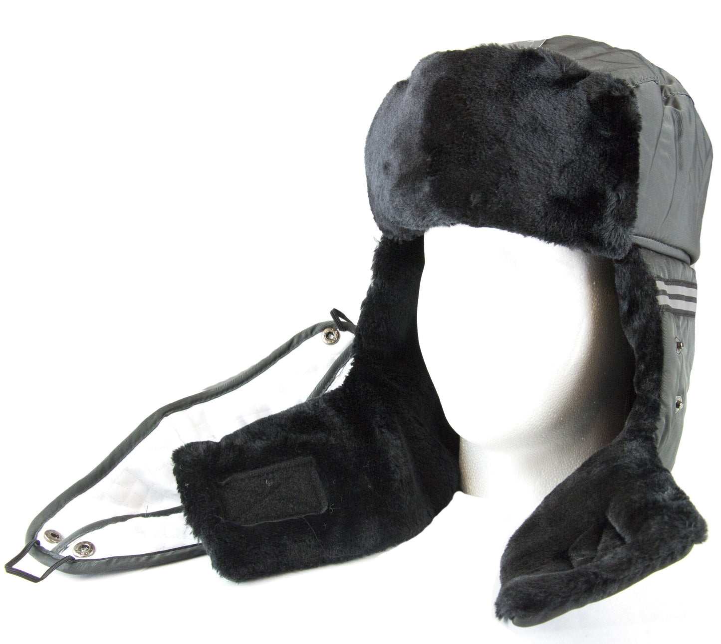 Sakkas Dab Unisex Faux Fur Ushanka Trapper Hat Chin Strap Removable Mask Russian Aviator Trooper Winter Hat for Men & Women