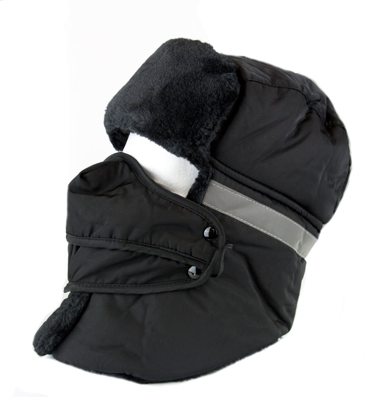 Sakkas Dab Unisex Faux Fur Ushanka Trapper Hat Chin Strap Removable Mask Russian Aviator Trooper Winter Hat for Men & Women
