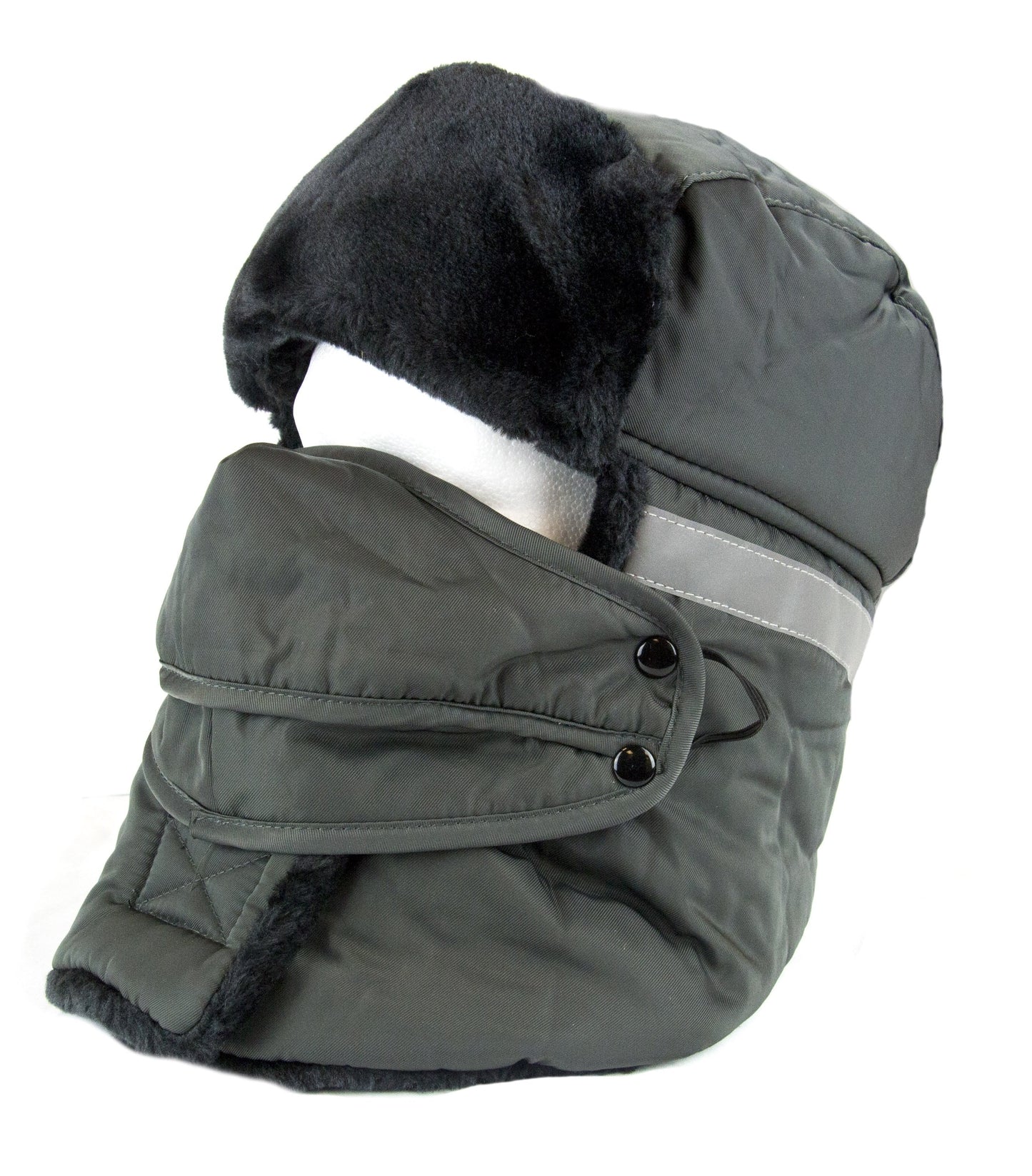 Sakkas Dab Unisex Faux Fur Ushanka Trapper Hat Chin Strap Removable Mask Russian Aviator Trooper Winter Hat for Men & Women