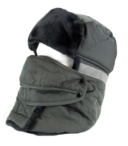Sakkas Dab Unisex Faux Fur Ushanka Trapper Hat Chin Strap Removable Mask Russian Aviator Trooper Winter Hat for Men & Women
