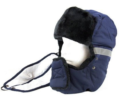 Sakkas Dab Unisex Faux Fur Ushanka Trapper Hat Chin Strap Removable Mask Russian Aviator Trooper Winter Hat for Men & Women