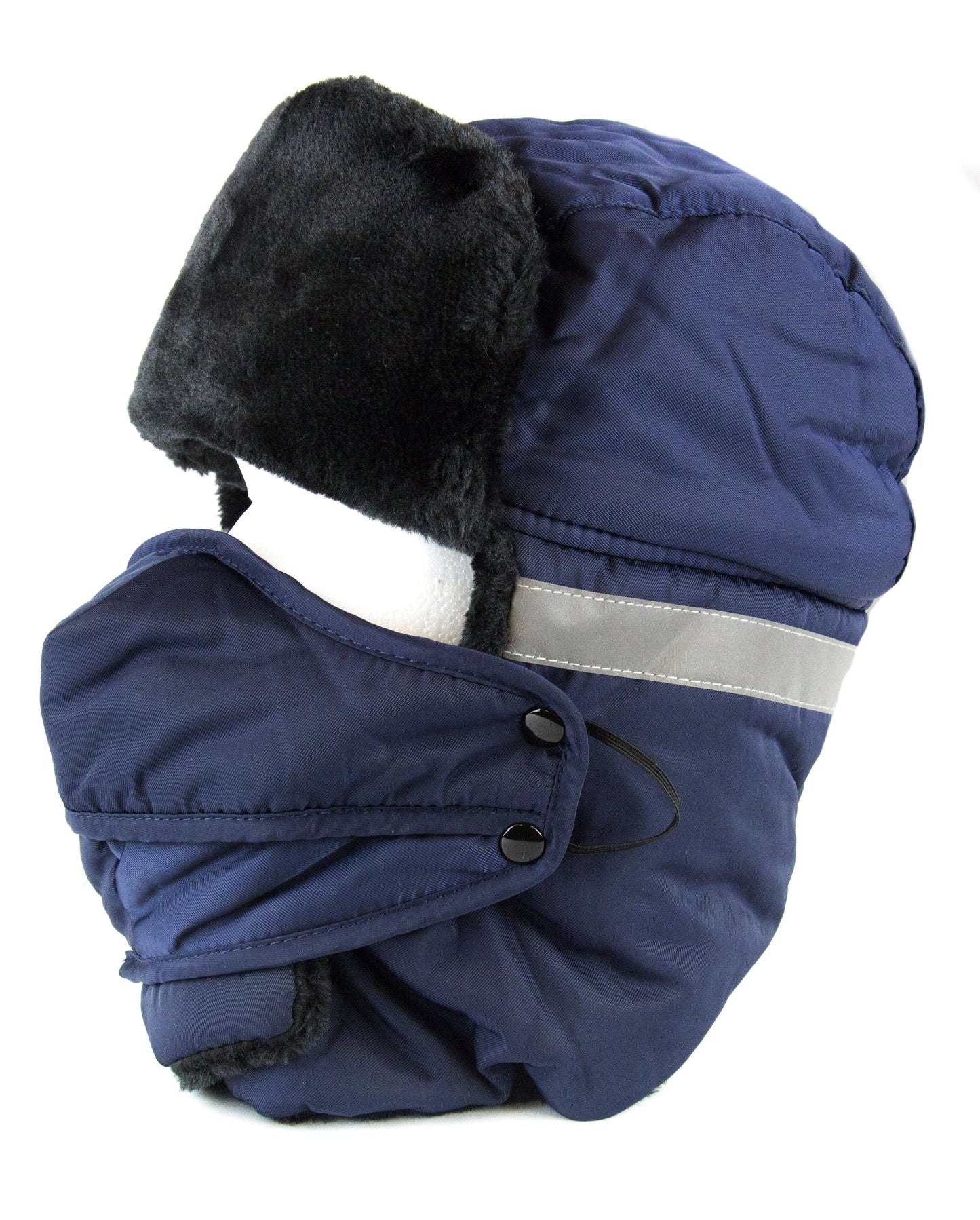 Sakkas Dab Unisex Faux Fur Ushanka Trapper Hat Chin Strap Removable Mask Russian Aviator Trooper Winter Hat for Men & Women