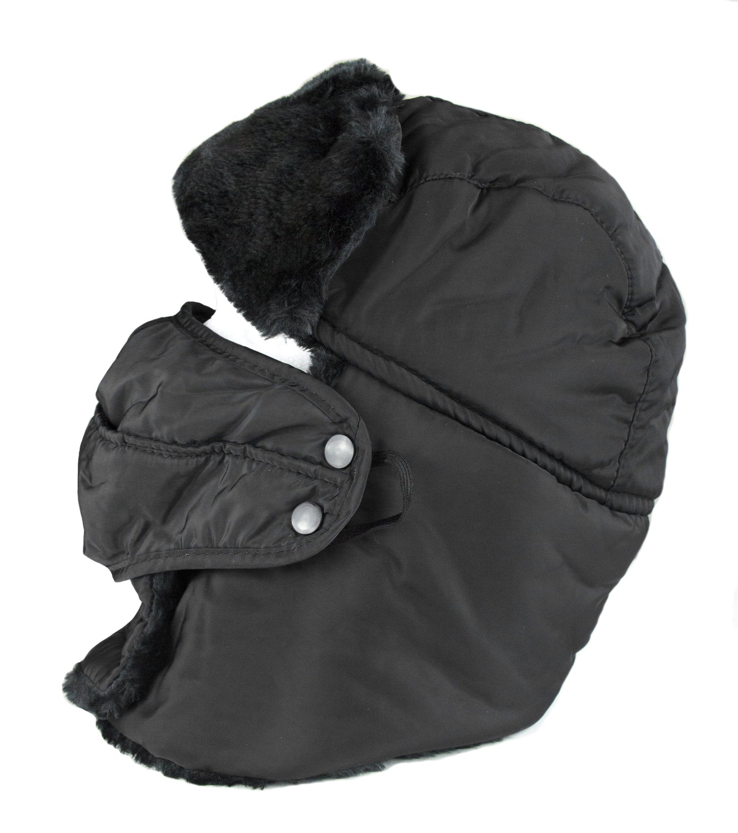 Sakkas Dab Unisex Faux Fur Ushanka Trapper Hat Chin Strap Removable Mask Russian Aviator Trooper Winter Hat for Men & Women