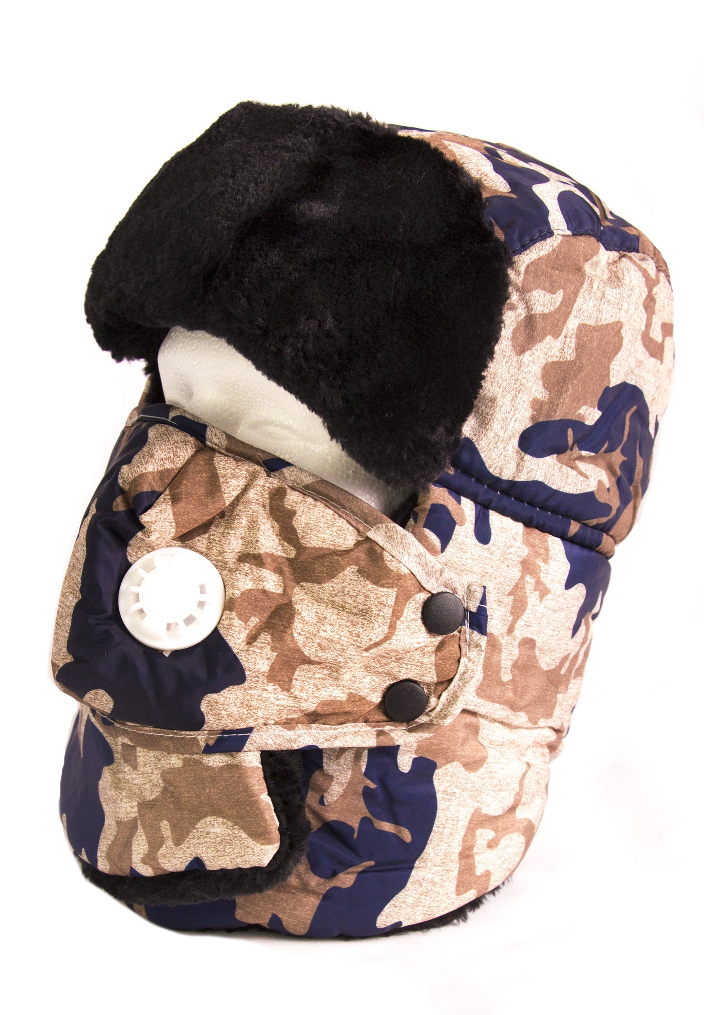 Sakkas Alex Ushanka Trapper Hat Removable Mask Faux Fur Winter Aviator Russian Hat, Windproof Cold Weather for Men & Women