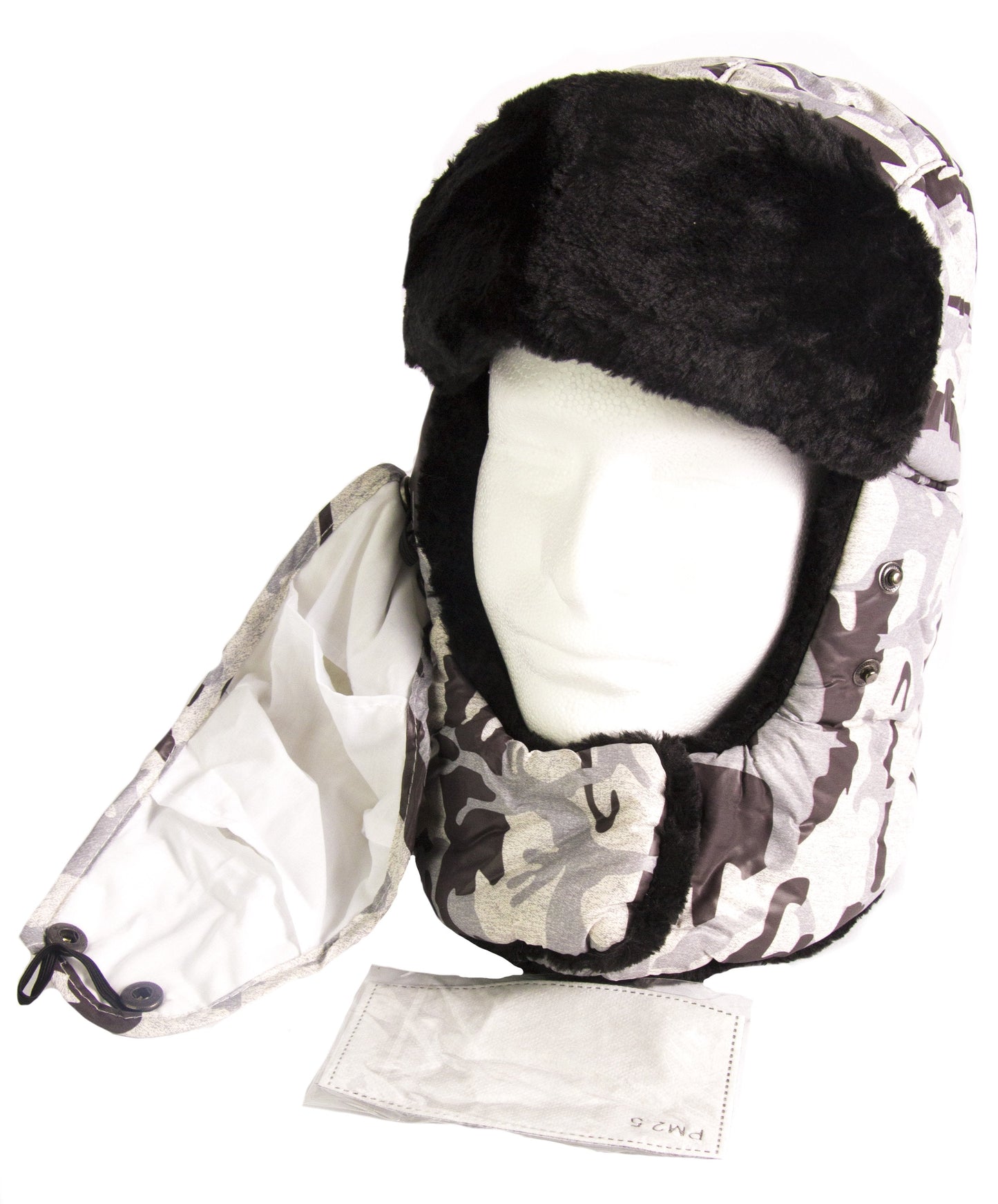 Sakkas Alex Ushanka Trapper Hat Removable Mask Faux Fur Winter Aviator Russian Hat, Windproof Cold Weather for Men & Women