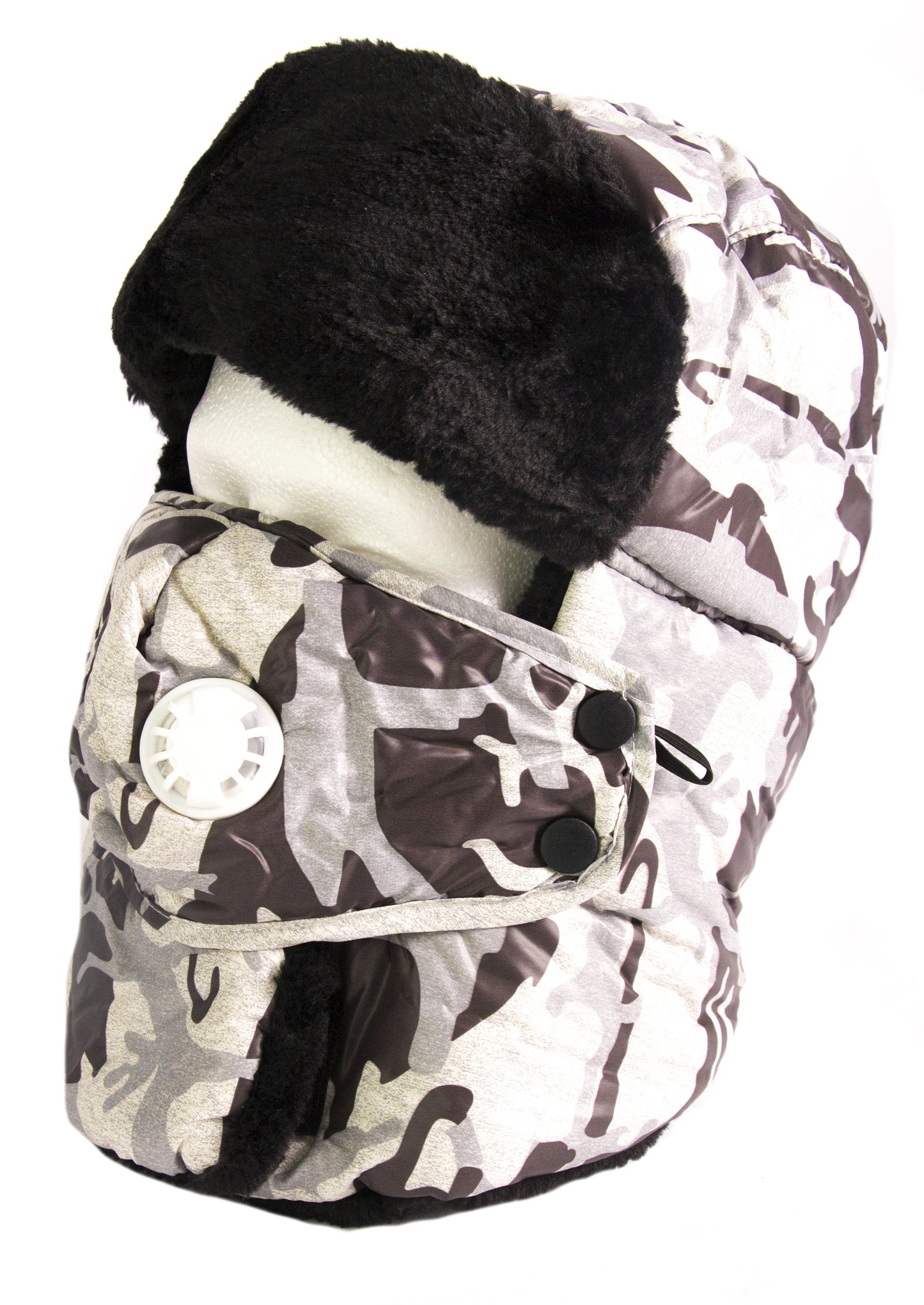Sakkas Alex Ushanka Trapper Hat Removable Mask Faux Fur Winter Aviator Russian Hat, Windproof Cold Weather for Men & Women
