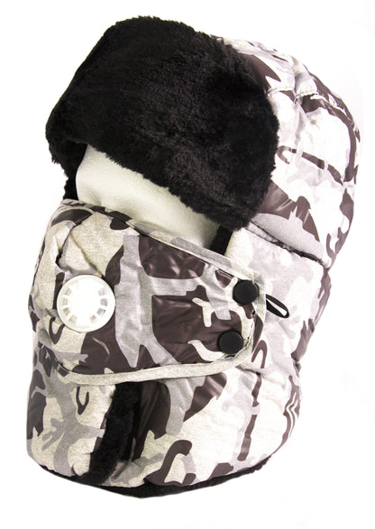 Sakkas Alex Ushanka Trapper Hat Removable Mask Faux Fur Winter Aviator Russian Hat, Windproof Cold Weather for Men & Women