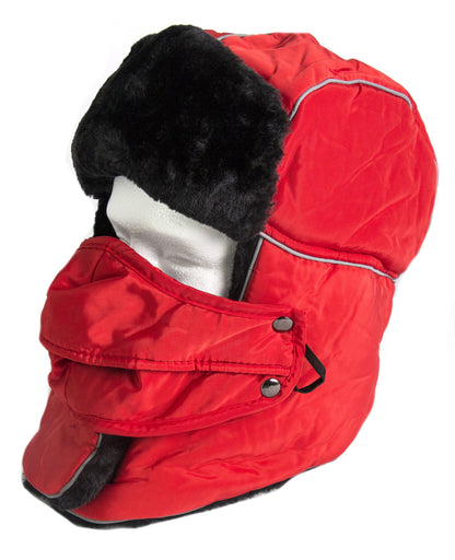 Sakkas Alex Ushanka Trapper Hat Removable Mask Faux Fur Winter Aviator Russian Hat, Windproof Cold Weather for Men & Women