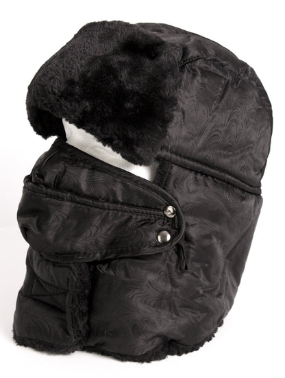 Sakkas Alex Ushanka Trapper Hat Removable Mask Faux Fur Winter Aviator Russian Hat, Windproof Cold Weather for Men & Women