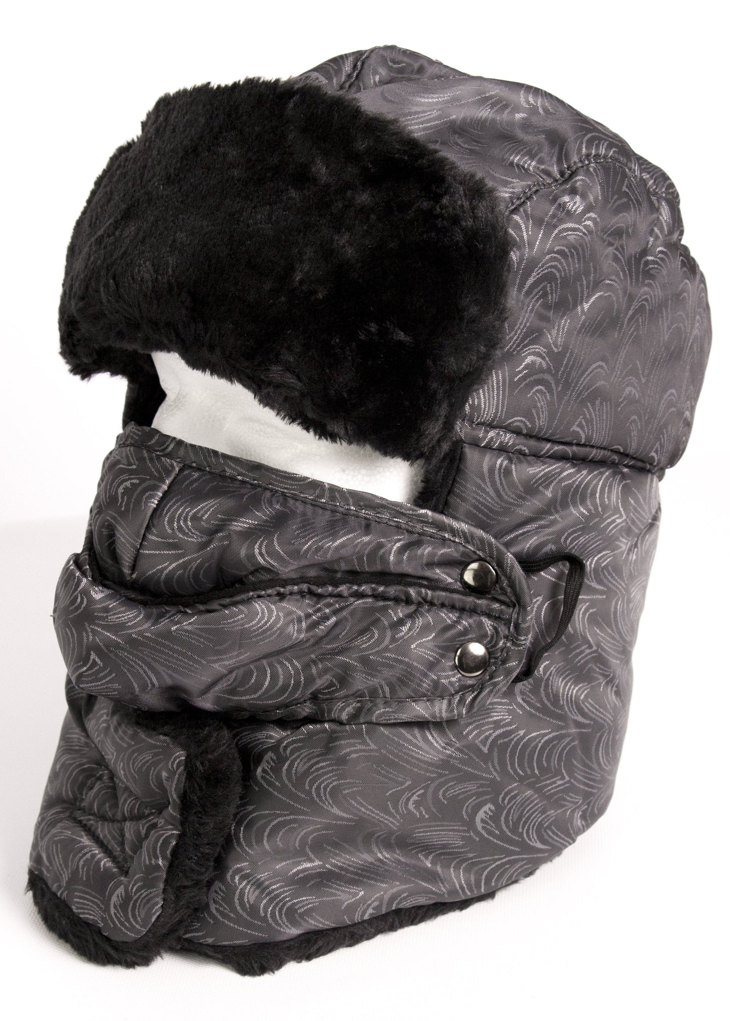 Sakkas Alex Ushanka Trapper Hat Removable Mask Faux Fur Winter Aviator Russian Hat, Windproof Cold Weather for Men & Women