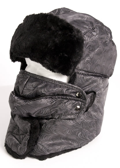 Sakkas Alex Ushanka Trapper Hat Removable Mask Faux Fur Winter Aviator Russian Hat, Windproof Cold Weather for Men & Women