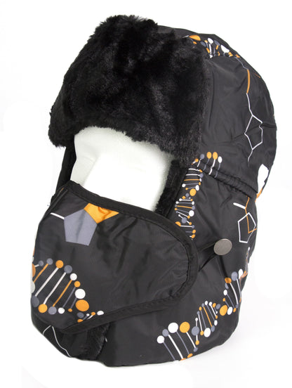 Sakkas Alex Ushanka Trapper Hat Removable Mask Faux Fur Winter Aviator Russian Hat, Windproof Cold Weather for Men & Women