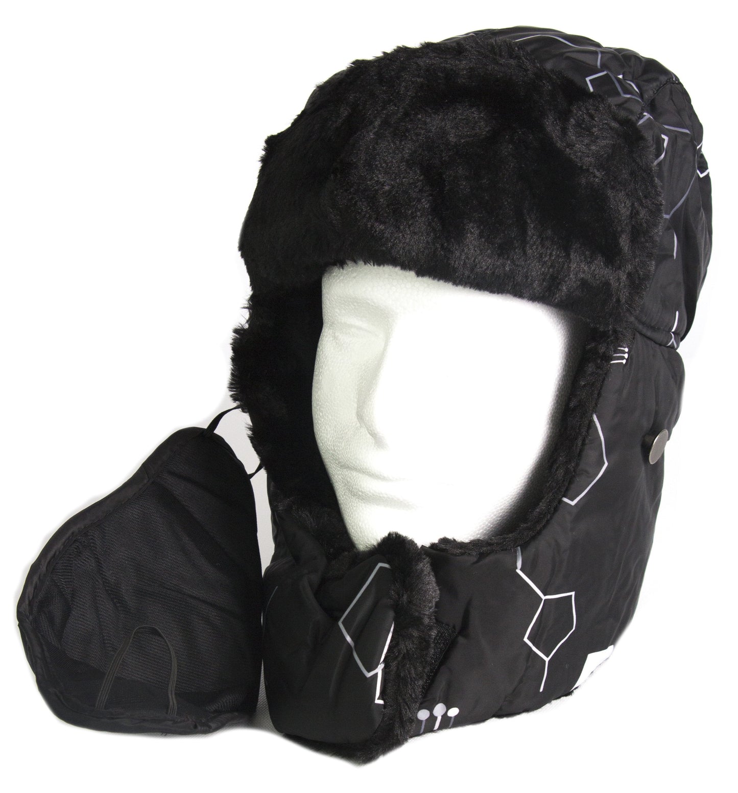 Sakkas Alex Ushanka Trapper Hat Removable Mask Faux Fur Winter Aviator Russian Hat, Windproof Cold Weather for Men & Women