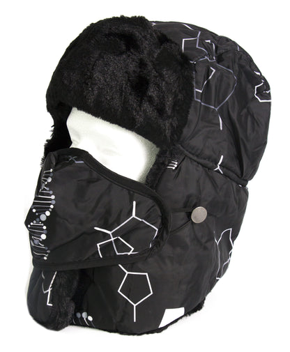 Sakkas Alex Ushanka Trapper Hat Removable Mask Faux Fur Winter Aviator Russian Hat, Windproof Cold Weather for Men & Women