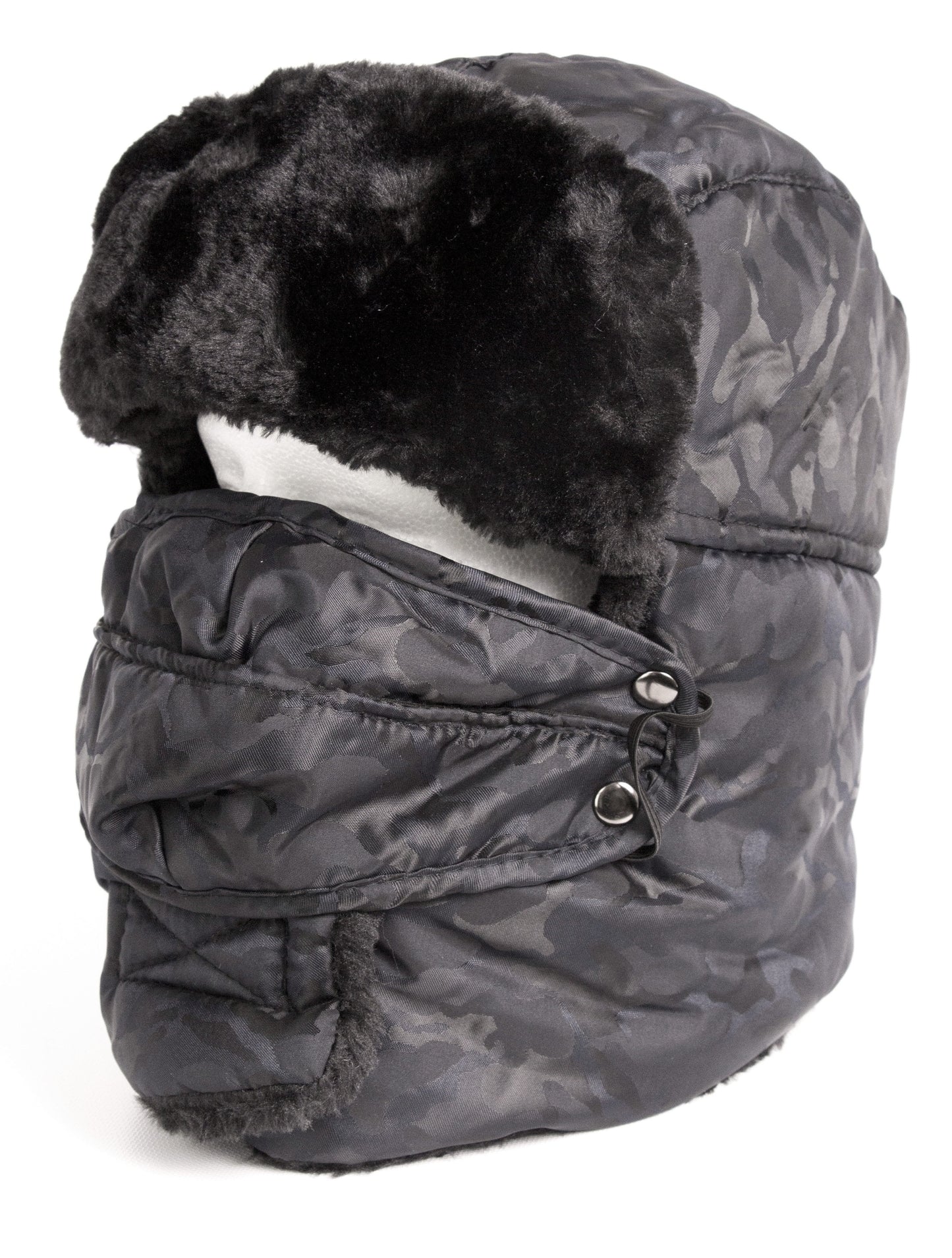 Sakkas Alex Ushanka Trapper Hat Removable Mask Faux Fur Winter Aviator Russian Hat, Windproof Cold Weather for Men & Women