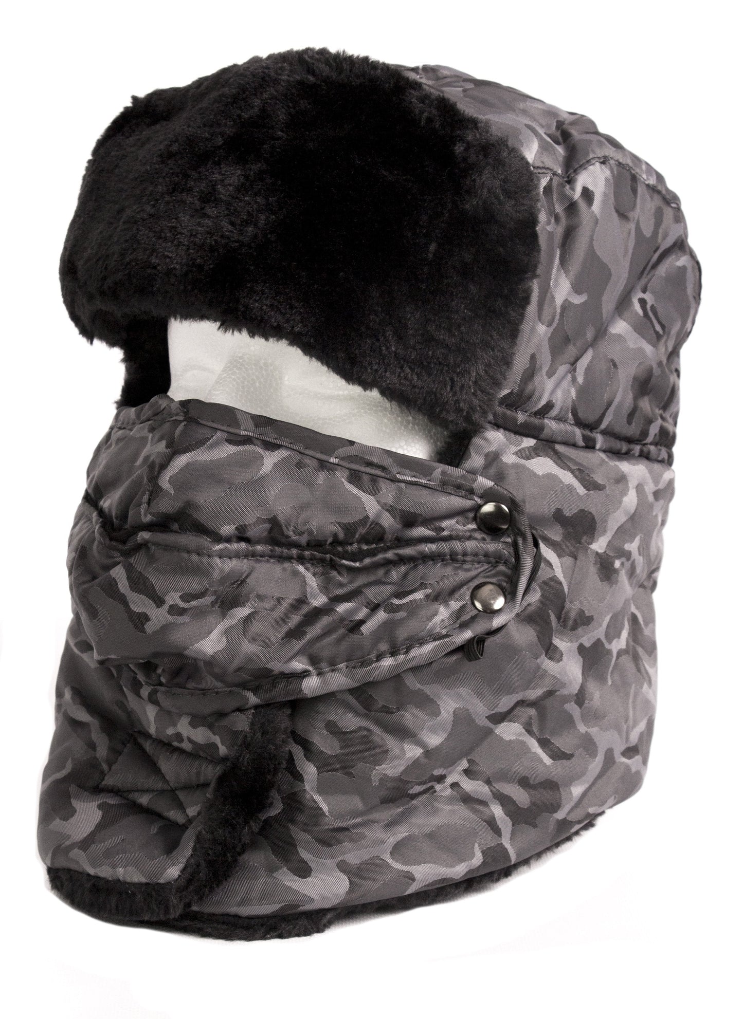 Sakkas Alex Ushanka Trapper Hat Removable Mask Faux Fur Winter Aviator Russian Hat, Windproof Cold Weather for Men & Women