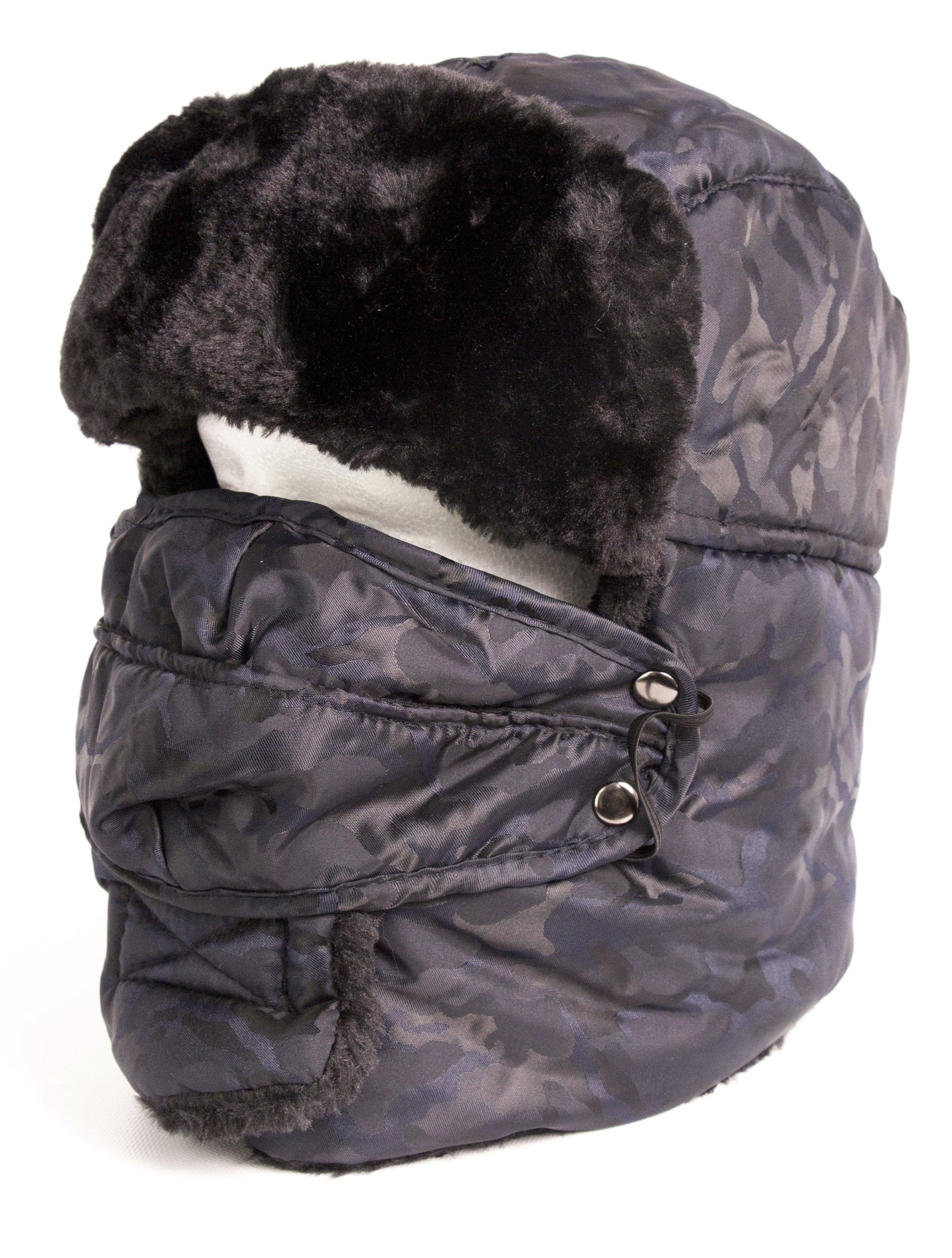 Sakkas Alex Ushanka Trapper Hat Removable Mask Faux Fur Winter Aviator Russian Hat, Windproof Cold Weather for Men & Women