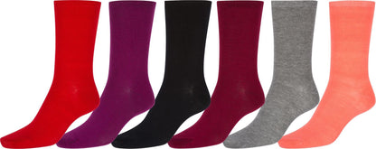 Sakkas Women's Poly Blend Soft and Stretchy Crew Pattern Socks Assorted 6-pack