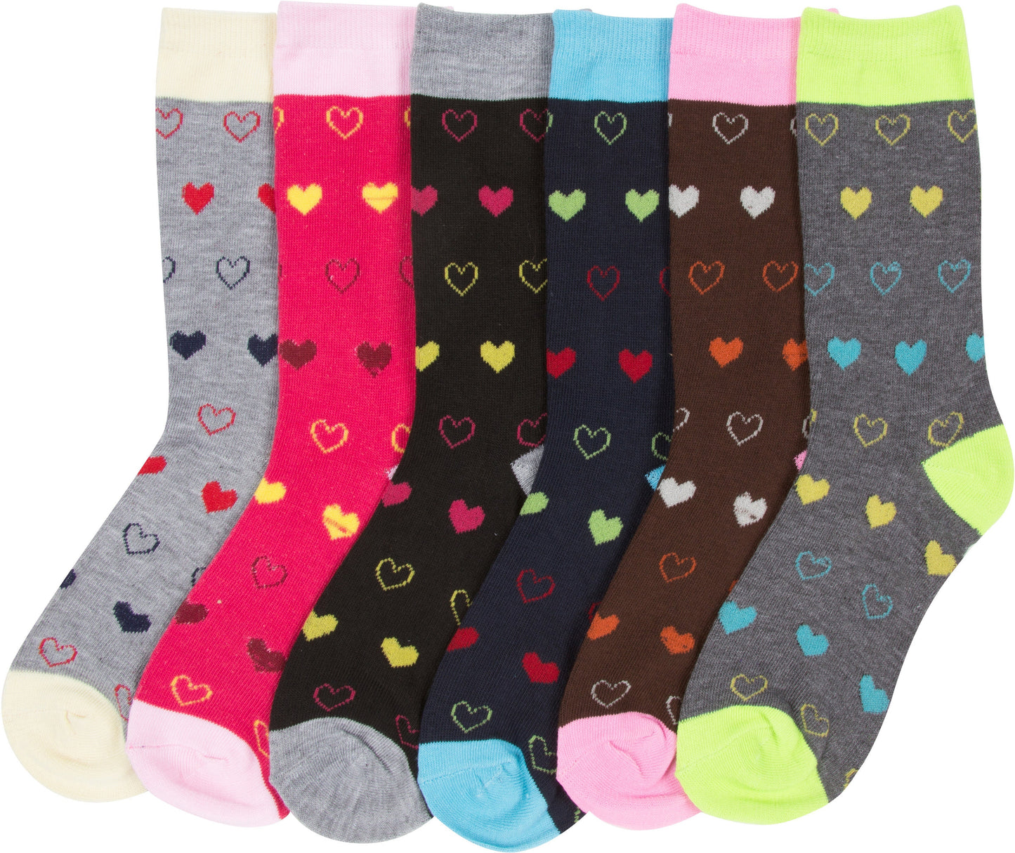 Sakkas Women's Poly Blend Soft and Stretchy Crew Pattern Socks Assorted 6-pack