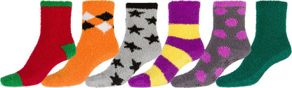 Sakkas Super Soft Anti-Slip Fuzzy Ankle Socks Value Assorted 6-Pack
