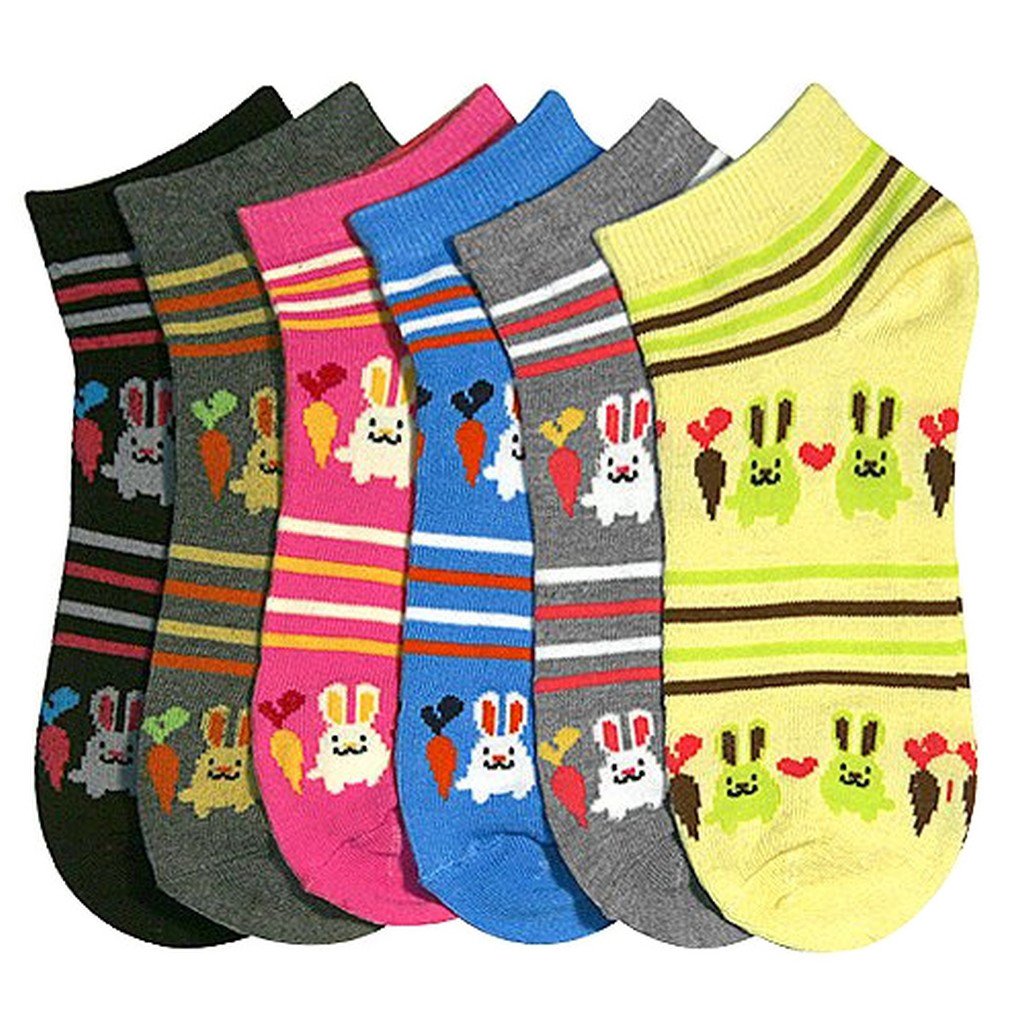 Sakkas Women's Poly Blend Soft and Stretchy Low cut Pattern Socks Asst 6-Pack