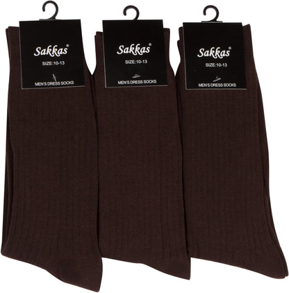 Sakkas Men's Cotton Blend Ribbed Dress Socks