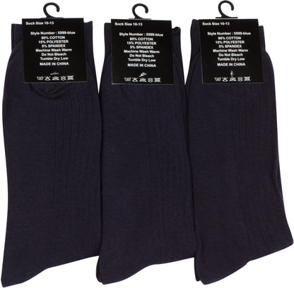 Sakkas Men's Cotton Blend Ribbed Dress Socks